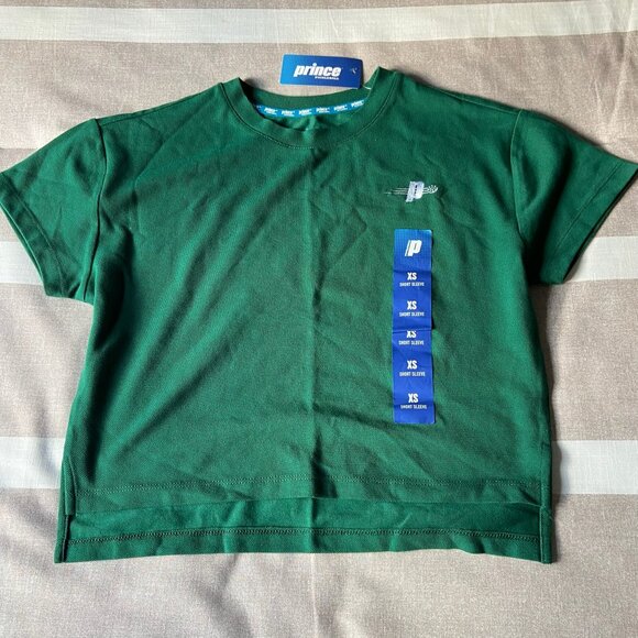 Prince Tops - NWT Prince Green Short Sleeve Crew Neck Crop Top Sz XS